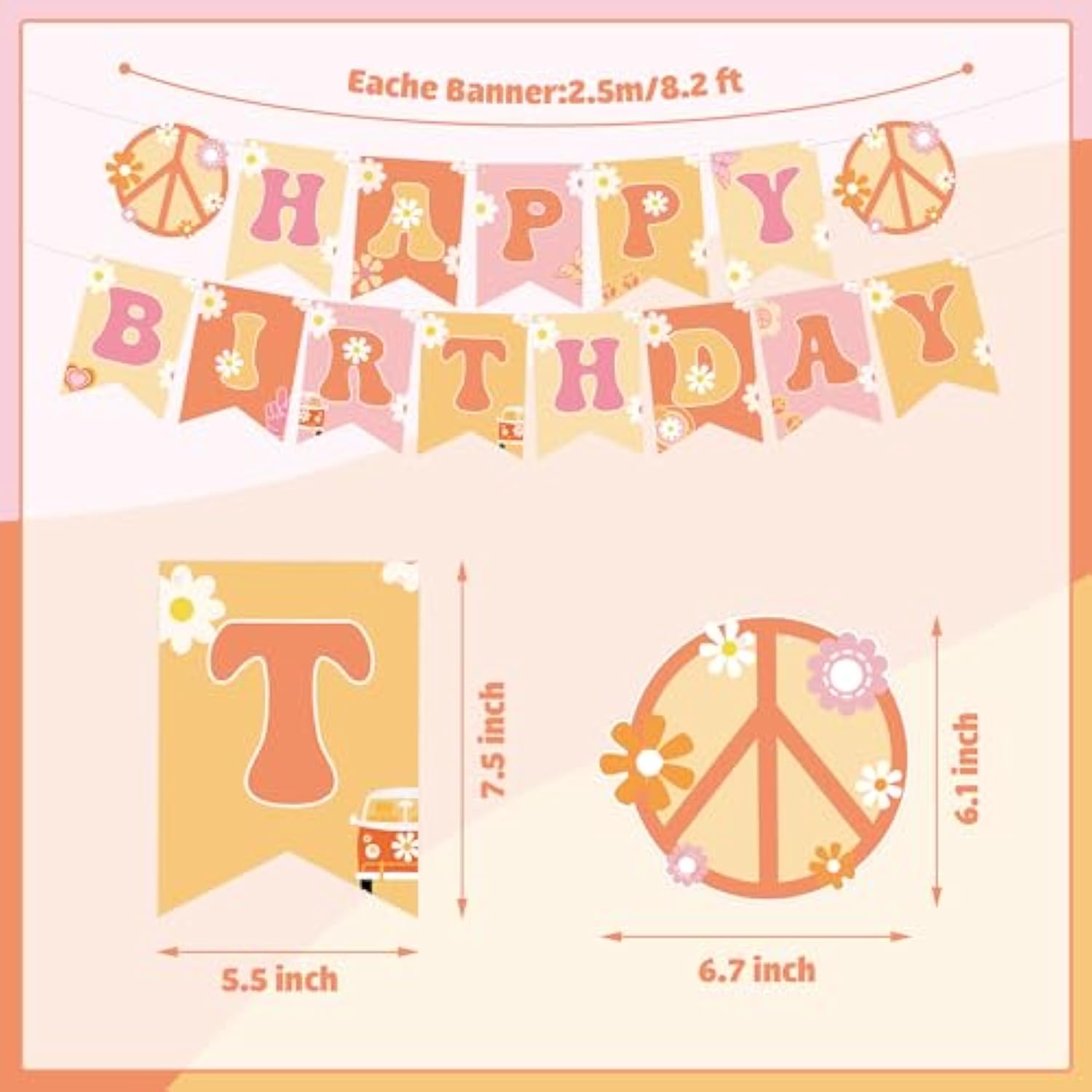 19 Pcs Groovy Party Decorations Include Boho Happy Birthday Banner Hippie Hanging Swirls Retro Boho Honeycomb Centerpieces For Two Groovy Birthday Party Supplies