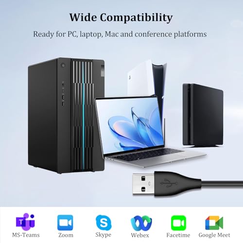 USB Headset with Microphone for PC, Wired USB Headphones with ENC Dual Noise Cancelling Microphone, Computer Headset for PC Laptop Mac Skype Zoom