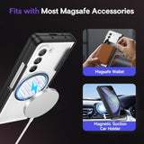 For Z Fold 5 Case [Compatible With Magsafe], With Hinge Protection And Built-In Screen Protector Magnet Magnetic Translucent Cover For Samsung Galaxy Z Fold 5 (Black)