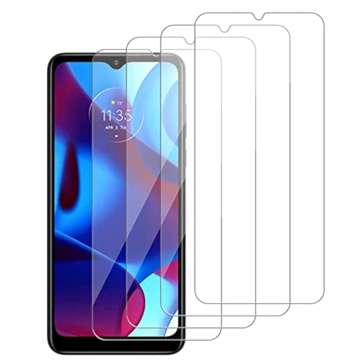 4-Pack Tempered Glass Screen Protector for Motorola Moto G Pure Case Friendly