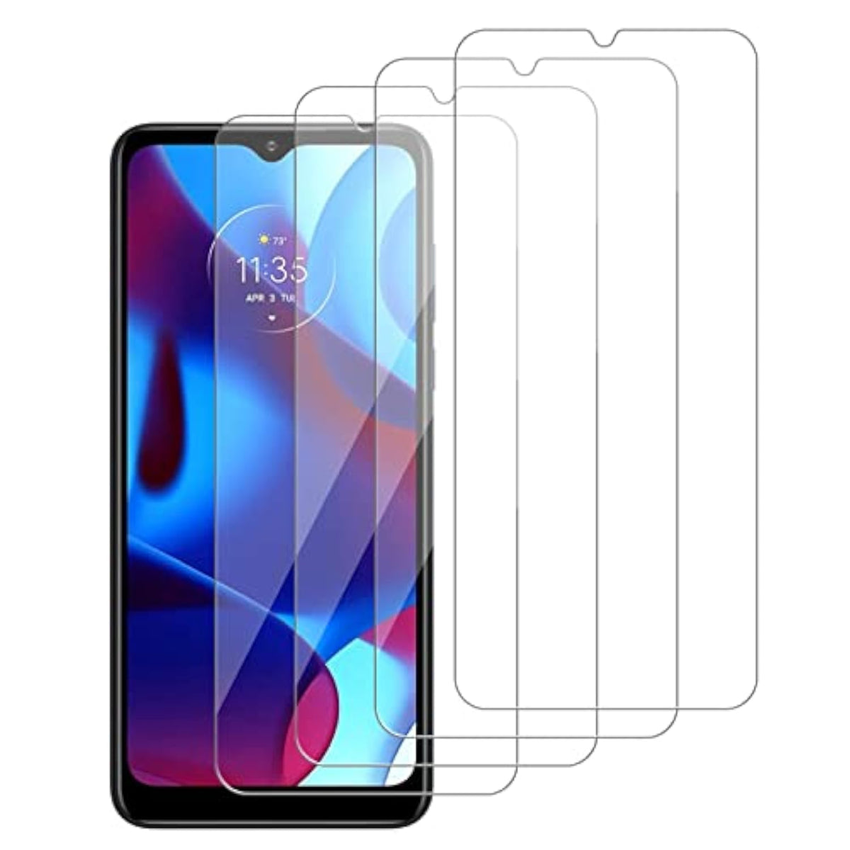 4-Pack Tempered Glass Screen Protector for Motorola Moto G Pure Case Friendly