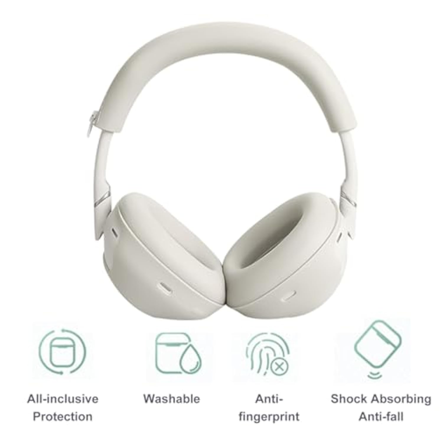 Wh 1000Xm6 3 Set Case Cover For Sony Wh-1000Xm6 Headphones,Embody Earpad/Ear Cover/Headband/Headband Cushion Protector,Sweat Proof Soft Silicone Headphones Accessories?Off-White?