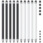Stylus (10Pcs), Stylus Pen For Touchscreen, High Precision And Sensitivity Stylus Pen For Ipad/Iphone/Samsung/Android Smartphone And Tablets, Compatible With All Capacitive Touch Screen (Black/White)