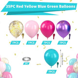 Pink Blue Purple Balloons, Pink And Purple Balloon, Teal Blue Hot Pink Metallic Purple Balloons Gold Confetti Balloon For Gilrs Birthday Baby Shower Party Wedding Bridal Shower Decorations