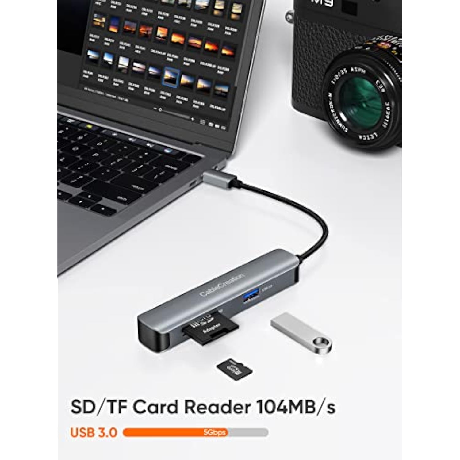 USB C Hub, CableCreation USB-C Hub Multiport Adapter 5-in-1 with HDMI 4K, 2 US
