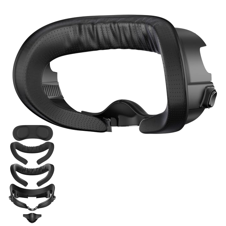 Adjustable Facial Interface For Meta Quest 3 Accessories,Face Cover With Breathable Foam Pads, Light-Blocking Nose Pad,Includes Two Face Cushions:Ice Silk & Pu (Not Compatible With Quest 3S)