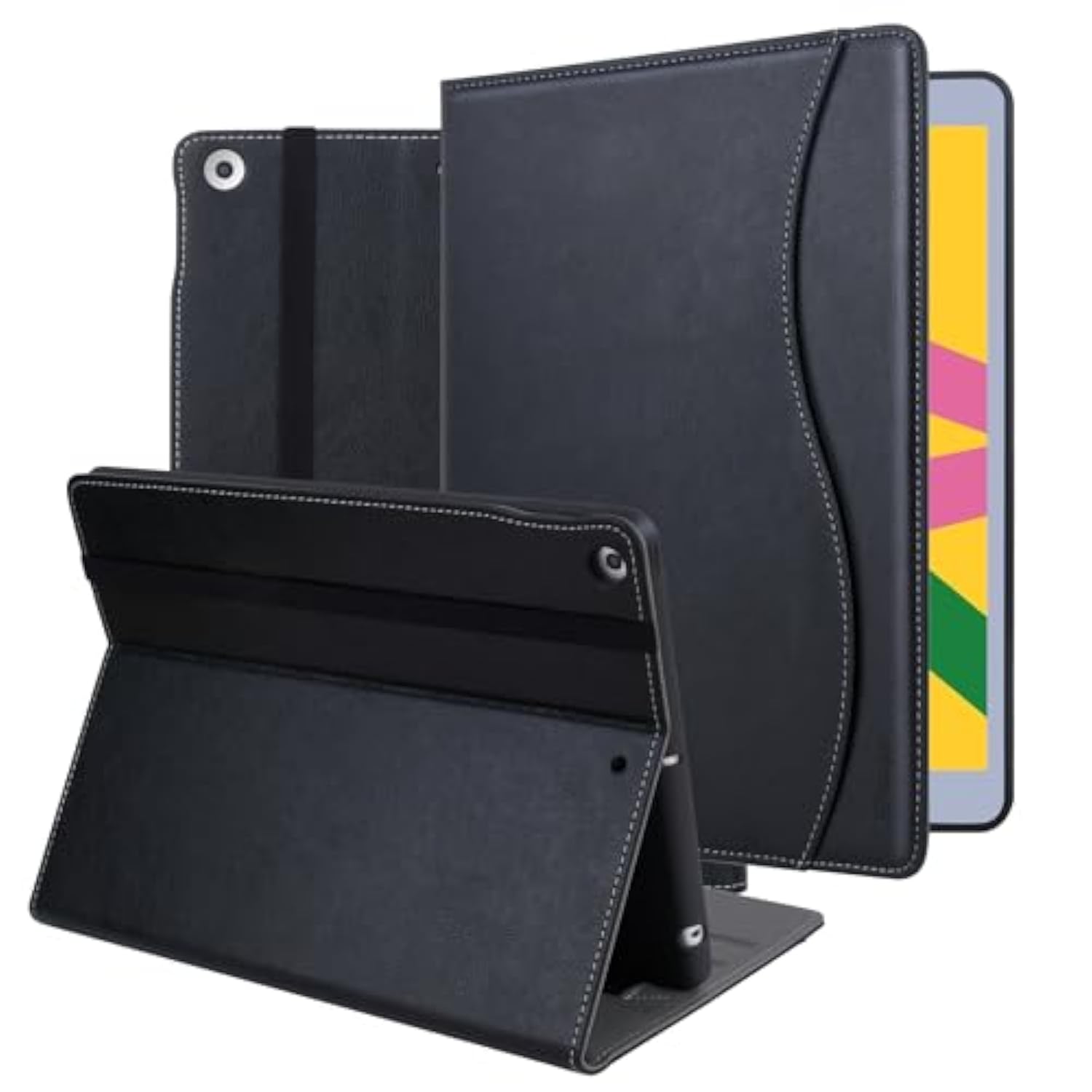 Ipad Case 10.2 Inch 9Th/8Th/7Th Generation With Pencil Holder And Pocket, Mult