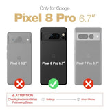 Military-Grade Shockproof Protective Case for Google Pixel 8 Pro with Sliding Camera Lens Cover, HD Screen Protector, and 360° Rotating Ring Kickstand, Blue