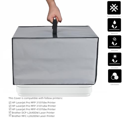 Dust Cover For Printerwaterproof,Compatible With Hp Laserjet Pro Mfp 3101Fdw/Mfp 3101Sdw/Mfp 4101Fdw Printer/Brother Dcp-L2640Dw/Mfc-L2820Dw Laser Printer (Silver Grey)