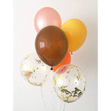 20pcs Fall Balloons Brown Orange Yellow Gold Confetti for Birthday Thanksgiving Party Decor