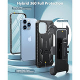 For Iphone 13 Pro-Max Case: Military Grade Shockproof Full Protective Rugged Cell Phone Cover With Kickstand & Belt-Clip Holster, Drop Proof Hard 13 Pro-Max Cases 5G - 6.7 Inch Black