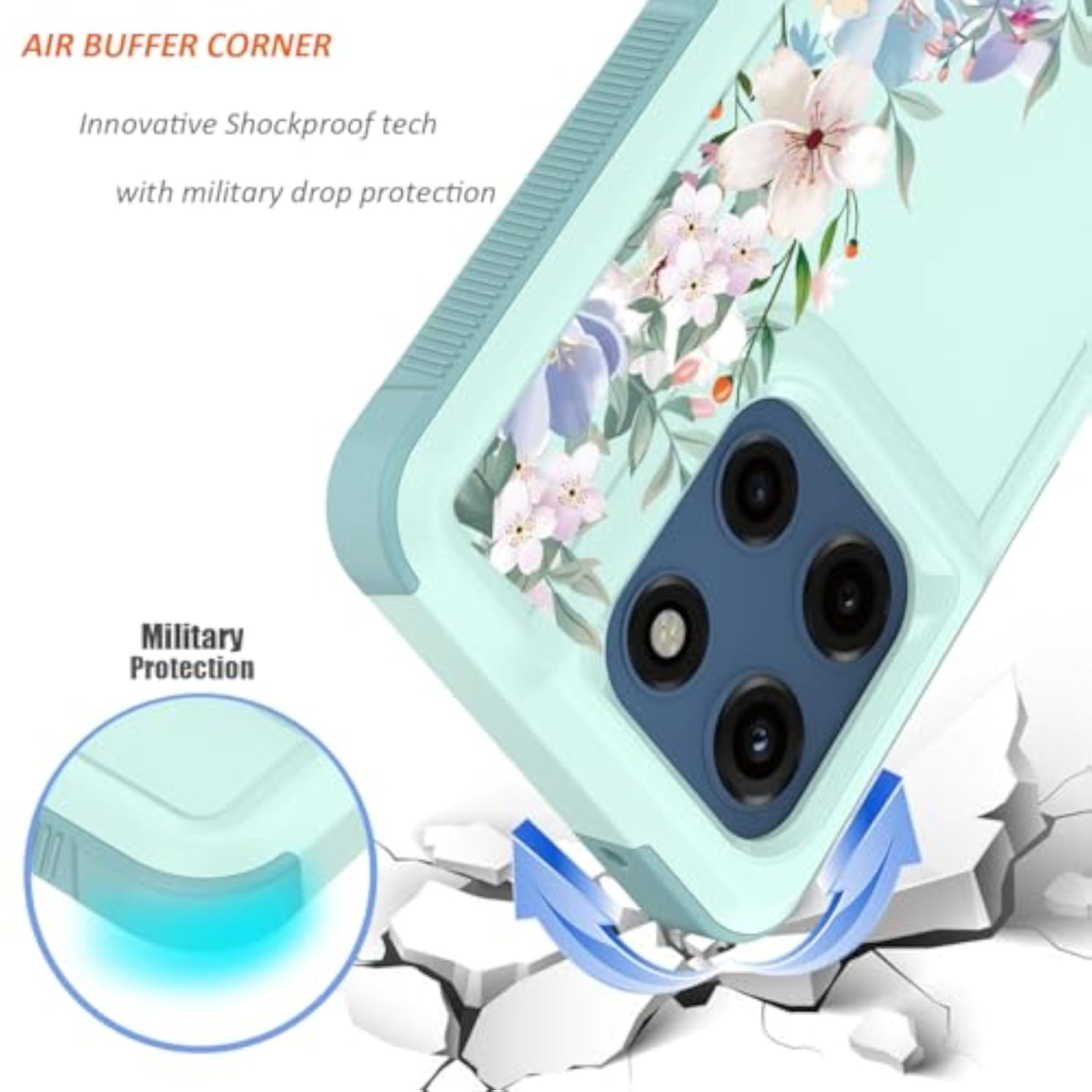 Mint Magnolia Case for Motorola Moto G Stylus 5G 2025 & 2026