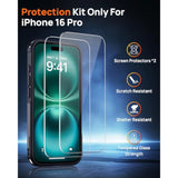 Magnetic For Iphone 16 Pro Case, [2 Pack Tempered Glass Screen Protector][Compatible With Magsafe][Military Grade Shockproof] Heavy Duty Tough Rugged Cover For Iphone 16 Pro (6.3") - Black