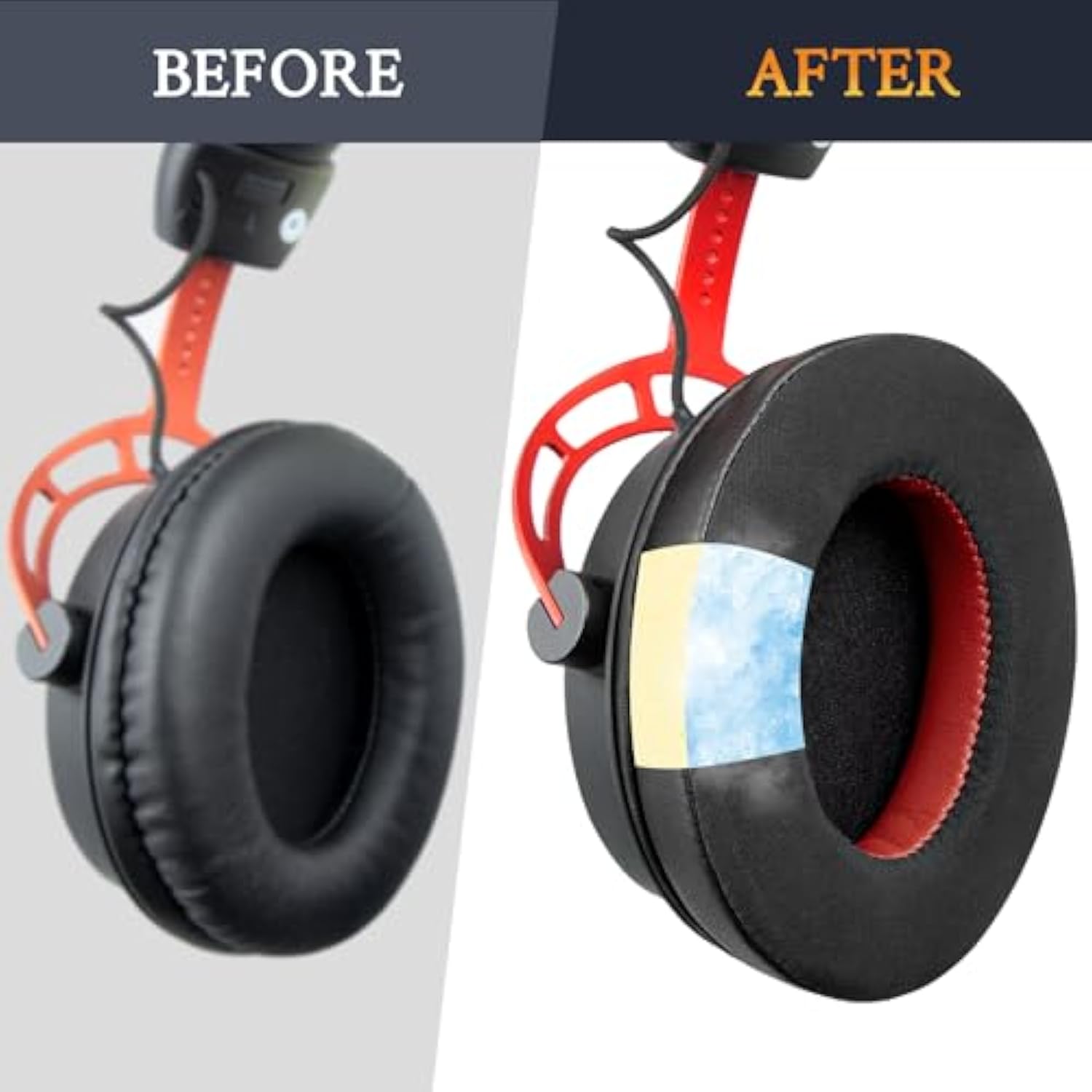 Cooling Gel Replacement Earpads Cushions For Hyperx Cloud 1/2/3/Pro/Core/, Cloud Alpha/Flight/Stinger Series, Cloudx Stinger/Flight Series Headset - Black