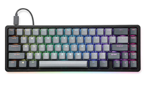 Alt High-Profile Mechanical Keyboard  65% (67 Key) Gaming Keyboard, Hot-Swap Switches, Programmable Macros, Rgb Led Backlighting, Usb-C, Doubleshot Pbt, Aluminum Frame (Halo True, Black)