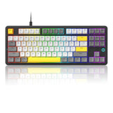 Ak870 87Keys Hot-Swappable Mechanical Keyboard, Gasket Mount Wired Gaming Keyboard With Linear Flying Fish Switches, 80% Compact, Pbt Keycaps, Rgb Backlit For Pc Gamers & Typists (Starry Night Grey)
