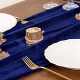Royal Blue Velvet Table Runner Christmas Cloth Decor 20 X 120 Inches 10Ft Fabric Luxurious Thanksgiving Wedding Runner For New Year Bridal Shower