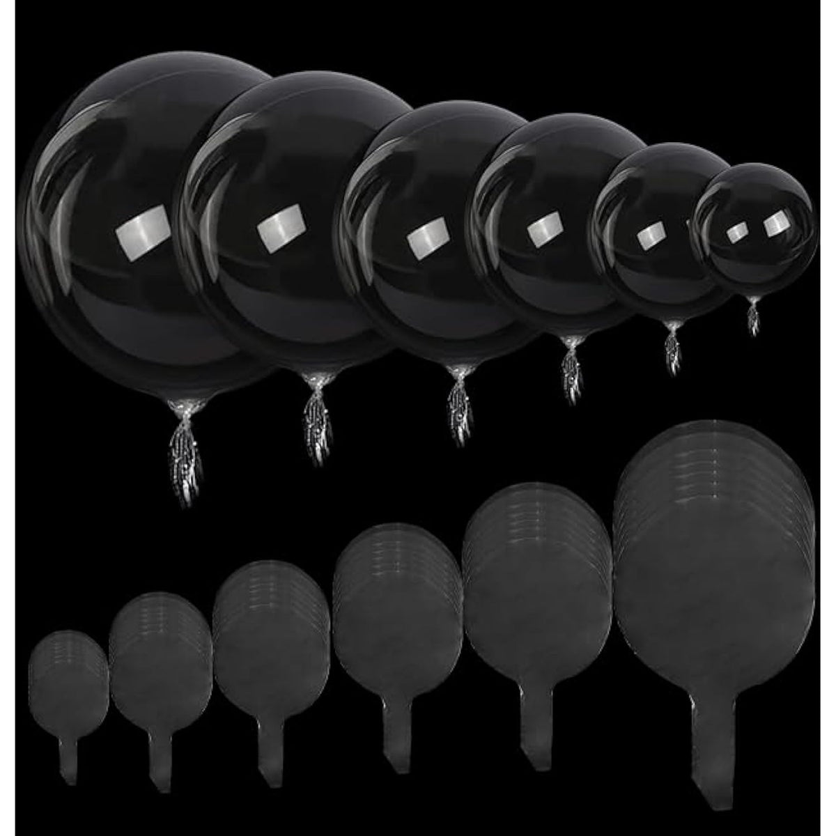 55 Pc Clear Bobo Balloons (6 Sizes 8"-36") Bubble Balloon for Party Decoration