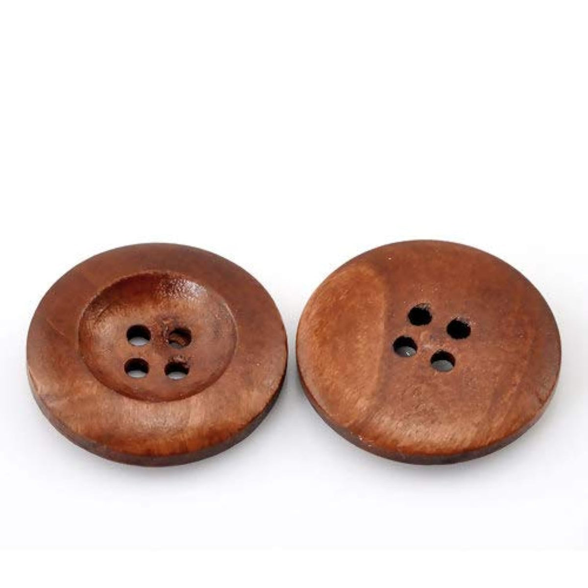 50Pc Wood Sewing Buttons Scrapbooking 4 Holes Round Coffee Buttons 25M