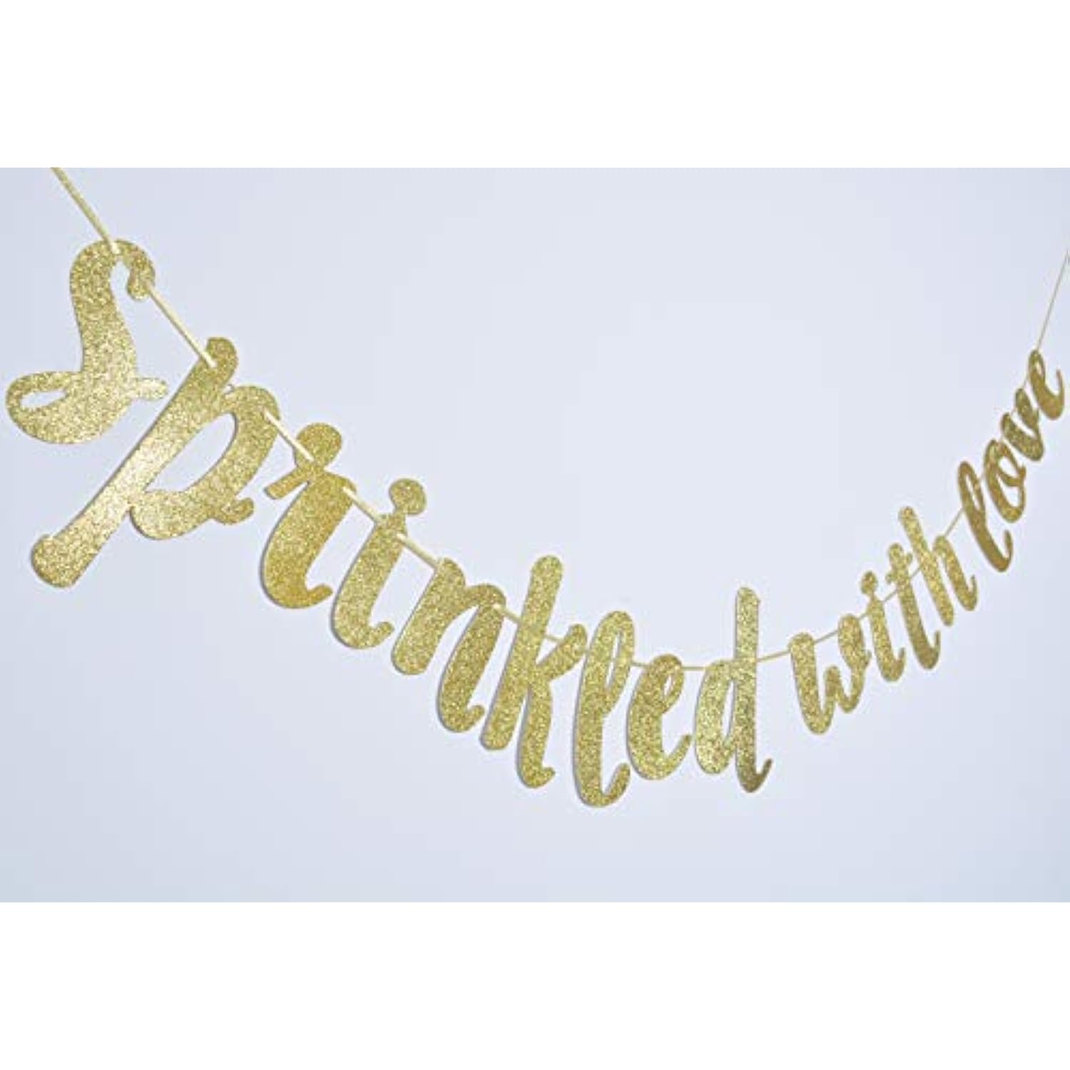 Sprinkled With Love Glitter Banner Baby Sprinkle Baby Shower Gender Reveal Gold