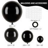 129Pcs Black Balloons Latex Balloons Different Sizes 18 12 10 5 Inch P