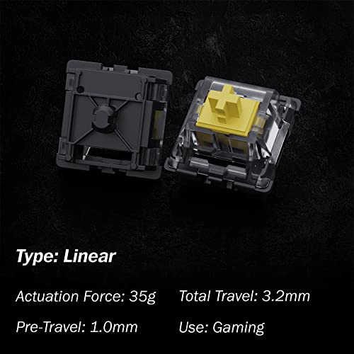 Ks-15 Optical Switches For Mx Mechanical Gaming Keyboard | 35G Force | Linear | Clear Top Rgb Switches For Backlit Keyboard | (65 Pcs, Yellow)
