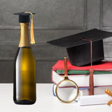 12 Sets Mini Graduation Cap Bottle Bachelor Wine Bottles Toppers Grad Hat With Yellow Tassels Felt Crafts Black Pops Cake Cover For Graduate Celebration Party Drink Bottle Decorations