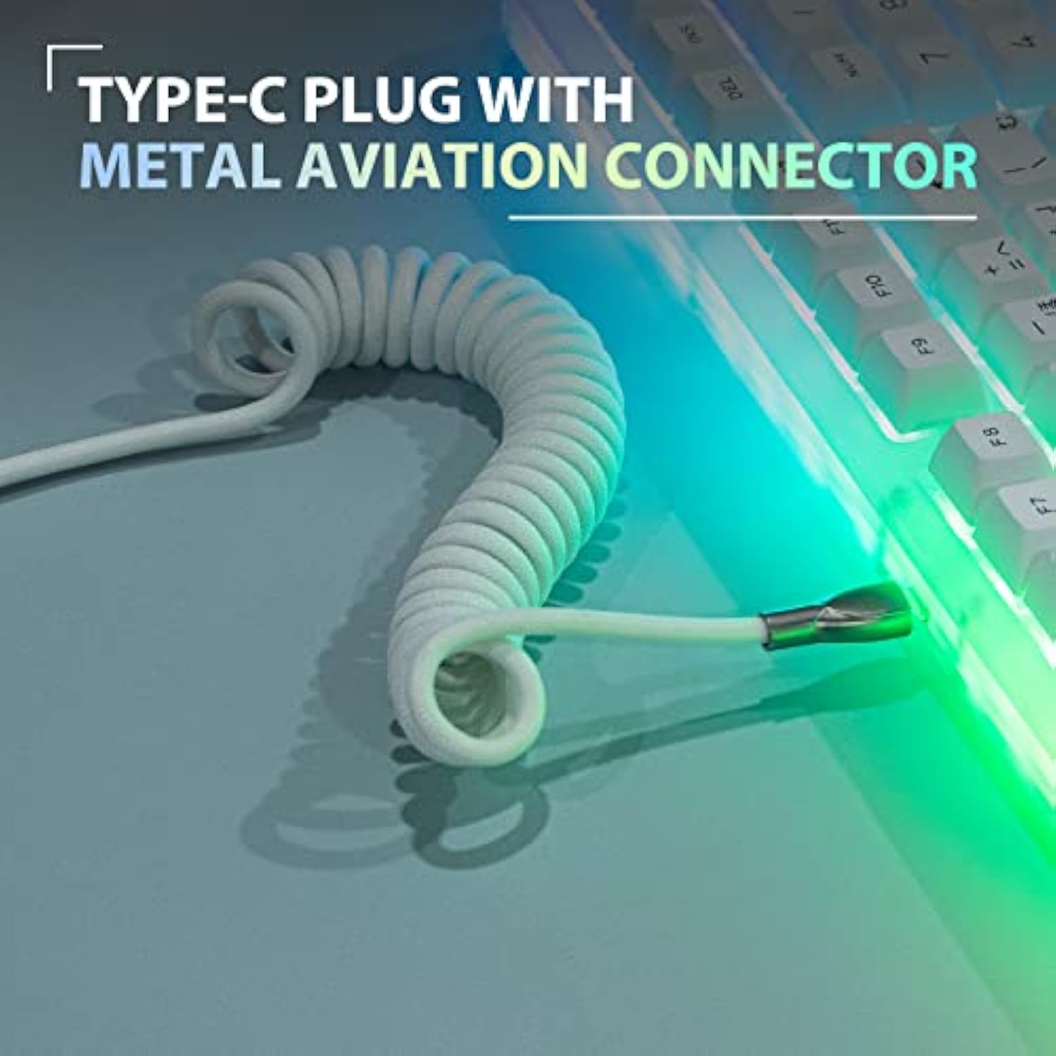 Mix 1.8M Coiled Keyboard Cable, Usb C To Usb A Tpu Cable For Mechanical Gaming