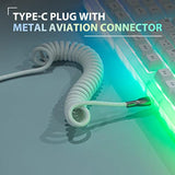 Mix 1.8M Coiled Keyboard Cable, Usb C To Usb A Tpu Cable For Mechanical Gaming