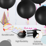 24Pcs Black Punch Balloons Bounce Balloon With Rubber Band Handle Punching Heavy Duty Farm Themed Punch For Birthday Party, Kids (Black)