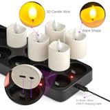 Rechargeable Flameless Candles With Remote Timer & Charging Base, 12 Pack Votive Candles Battery Operated Tea Lights Flickering, Led Tealights For Home Wedding Halloween Fall Christmas Decor