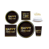 Gender Reveal Party Supplies Set – Plates, Cups, Napkins, Cake Topper – Disposable Baby Shower Plates And Napkins For Boy Or Girl Gender Reveal Decorations, Black And Gold
