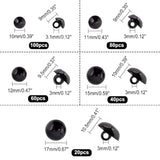 300Pcs Black Crafts Eyes, 5 Sizes Animal Eyes Round Domed Buttons Blac
