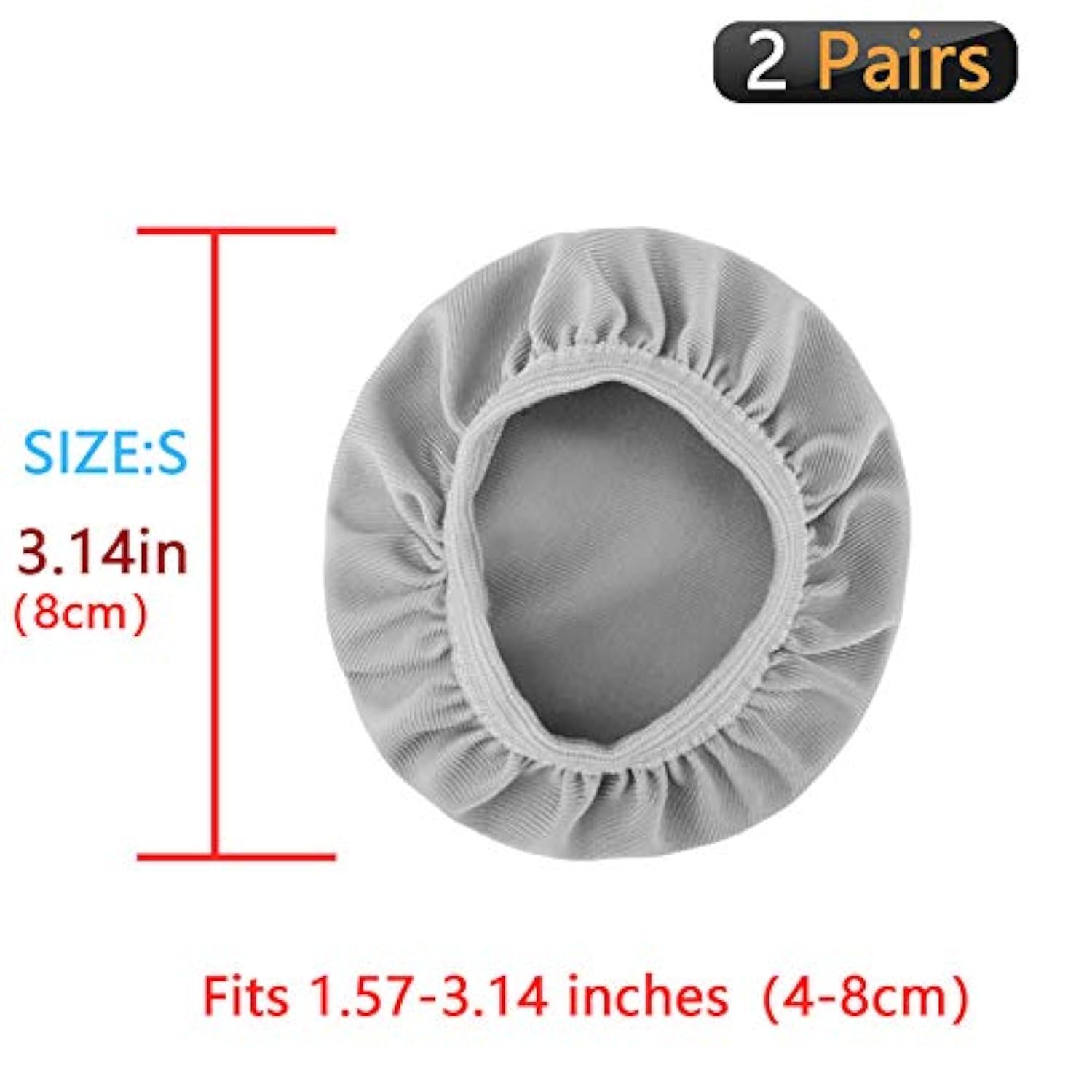 Geekria 2 Pairs Flex Fabric Headphones Ear Covers - Product Safety Certified - Washable & Stretchable Sanitary Earcup Protectors for On-Ear Headset, Sweat Pads for Gym, Gaming (S/Gray)