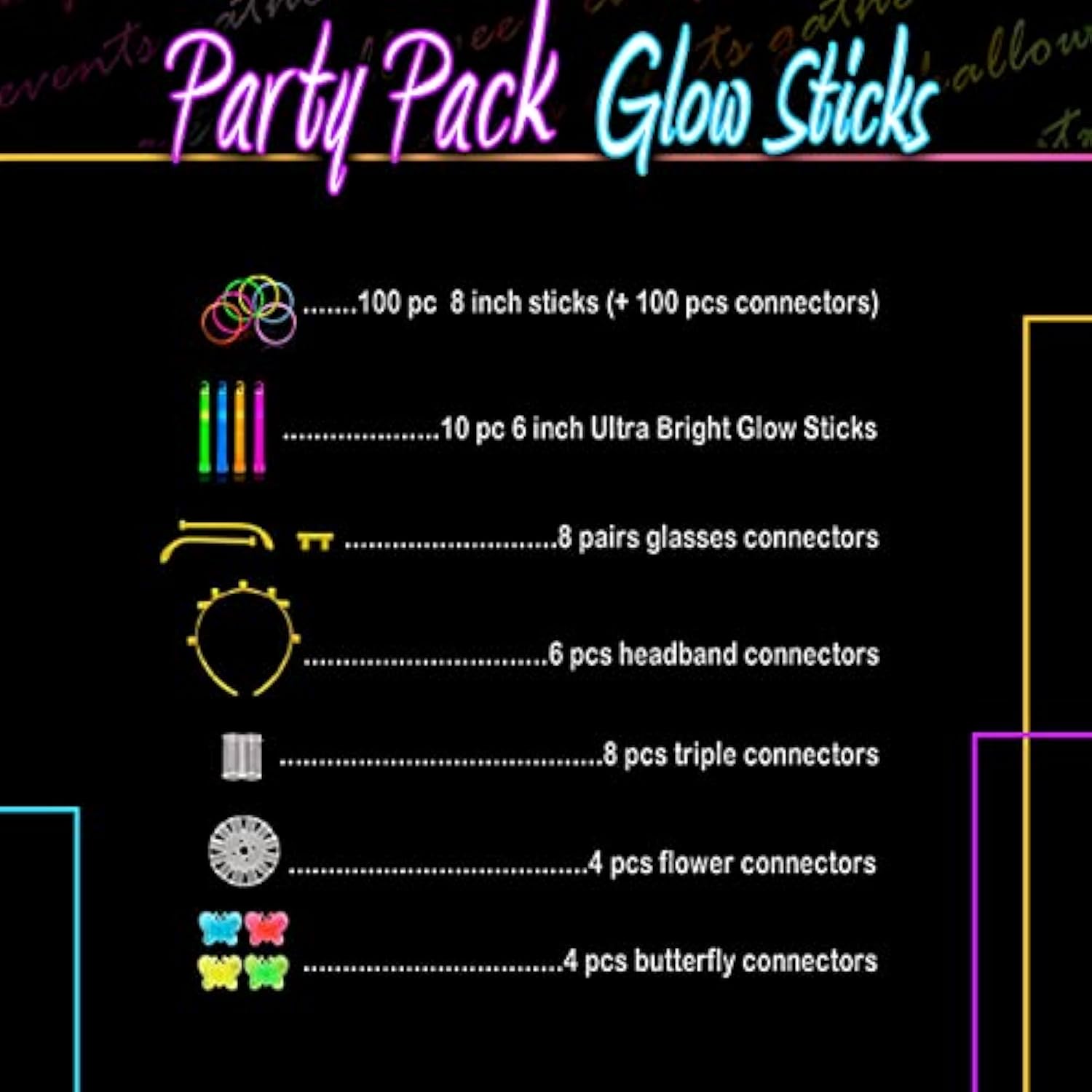 240 Pc Glow Sticks Halloween Party Pack Necklaces Bracelets Favors
