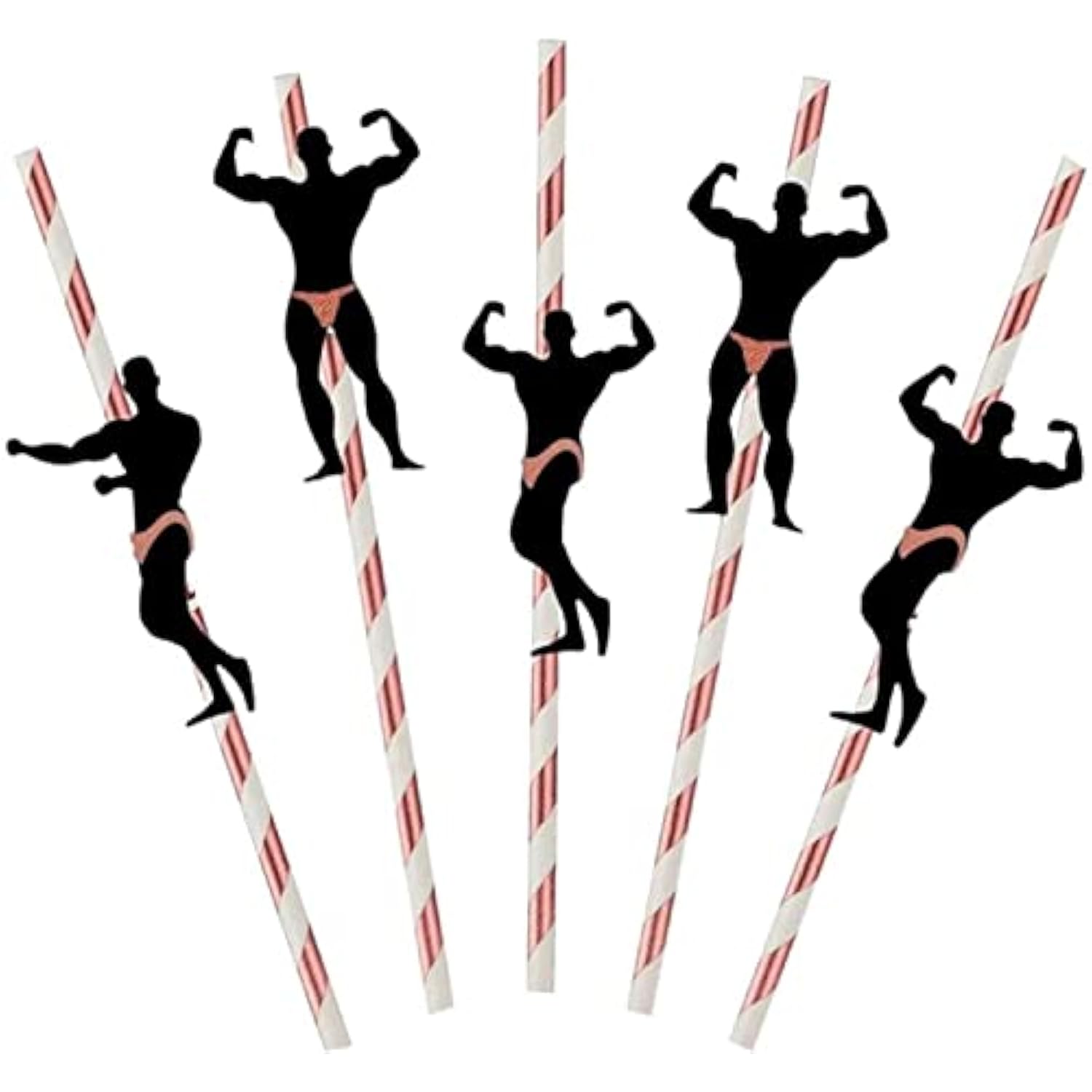 Bachelorette Naughty Straws, Stripper Pole Dancer Straw,24Pcs Bachelorette Party Naughty Nye Paper Straw For Hens Girls Night Adults,Dancing Men Confetti Thick Straws Ladies Bridal Shower Decoration