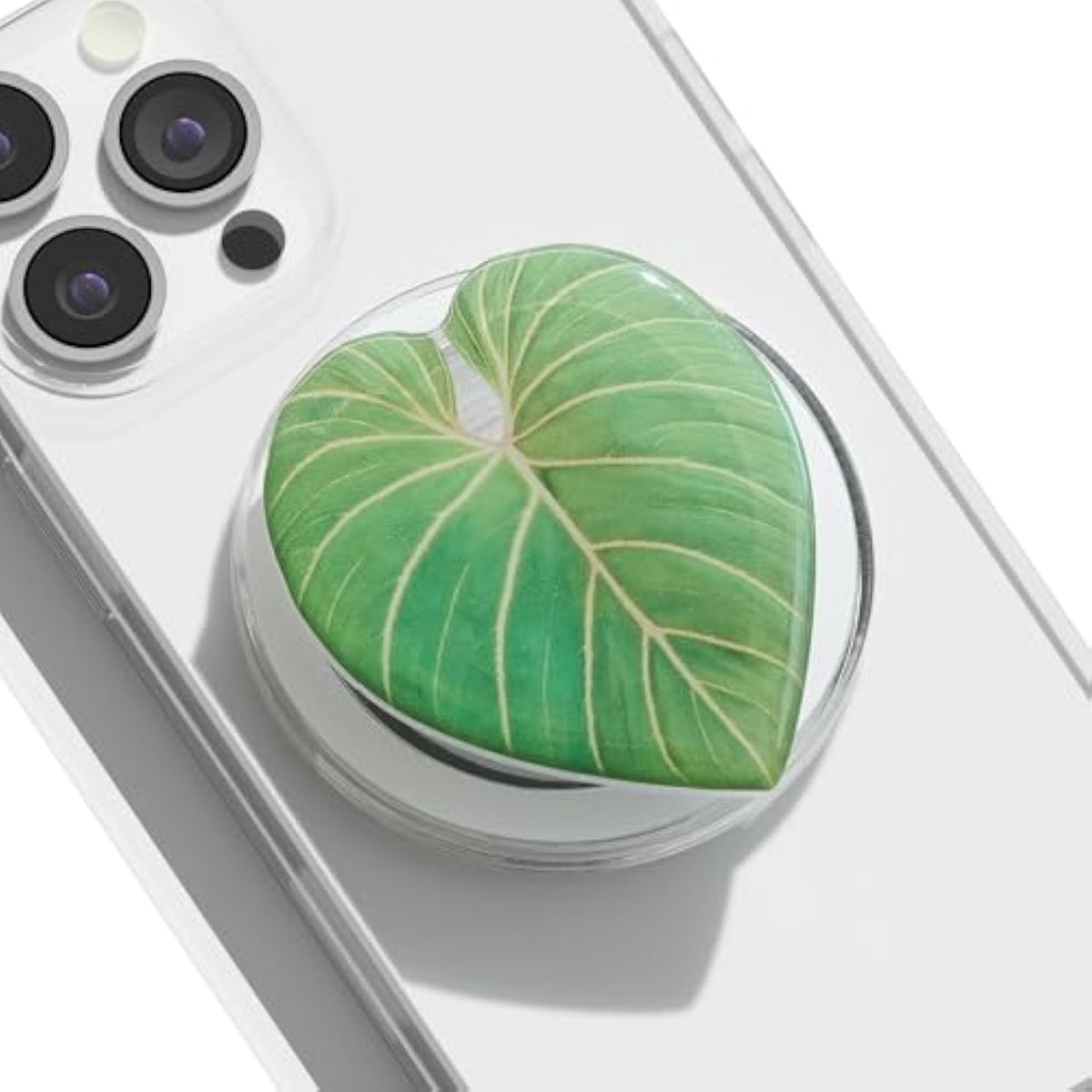 Onthegrip Compatible With Magnetic Cute Acrylic Tropical Leaf Design Collapsible Mobile Phone Grip Stand Holder For Smartphone Tablet Cell Phone Accessory (Gloriosum)