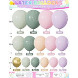 Fairy Balloon Arch Kit – 159Pcs Pastel Pink Purple Dusty Blue Green Orange And Gold Balloons, For Fairtale Birthday, Baby Shower, Spring Garden Tea Party, Wonderland Party Decor