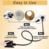 Inline Cord Switch With 6Ft 14Awg Cable Piggyback Plug(3-Pronged), Ip67 Waterproof Extension Cord With Red Led Rocker Button, Ac/Dc 20A-125V, 16A-250V Inline Power Switch (6Ft)