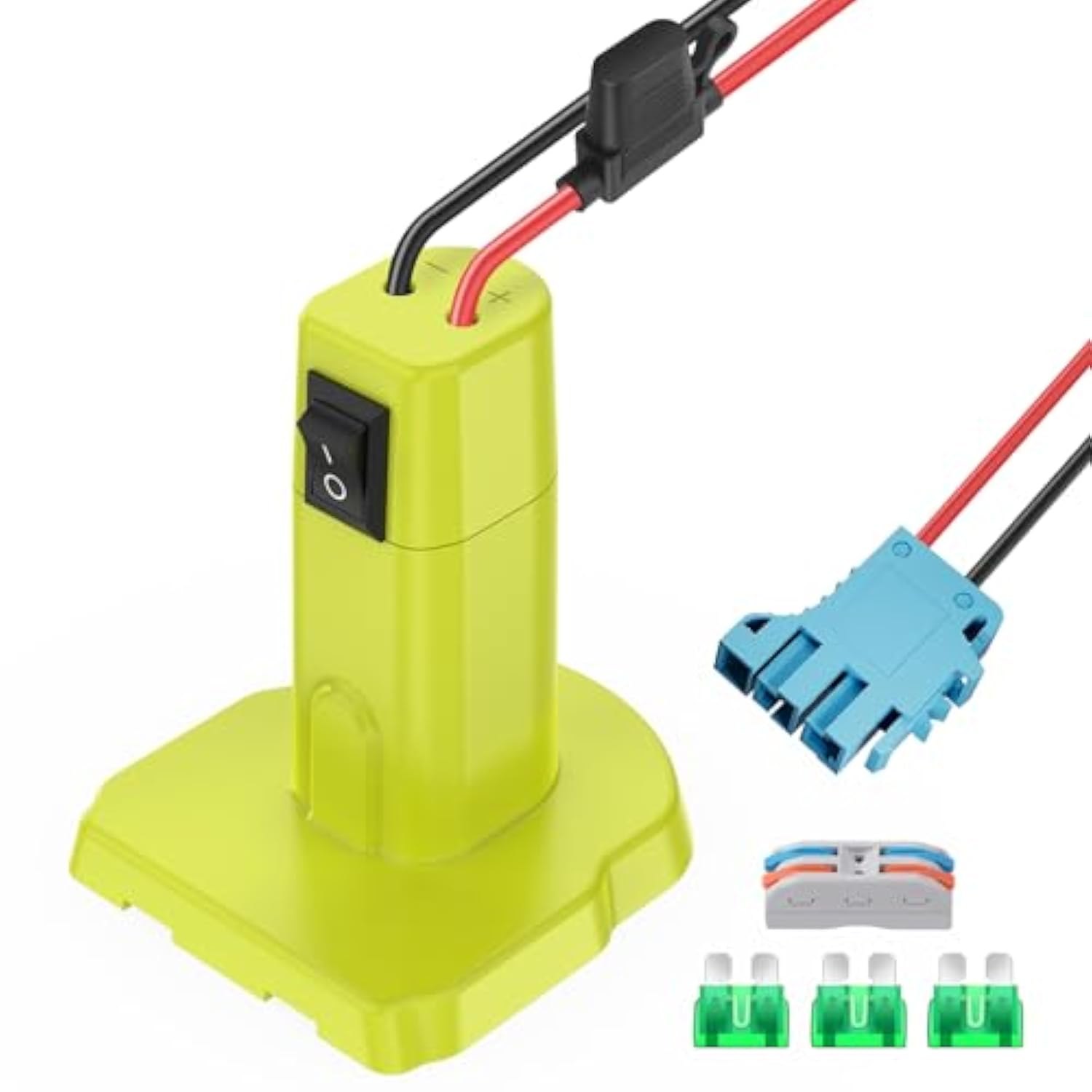 Power Wheels Adapter For Ryobi 18V Battery Adapter Power Wheels Battery Converter Kit With Fuse & Switch And Wire Harness Connector 12Awg Wire For Diy Rc Car Toys And Ride On Truck