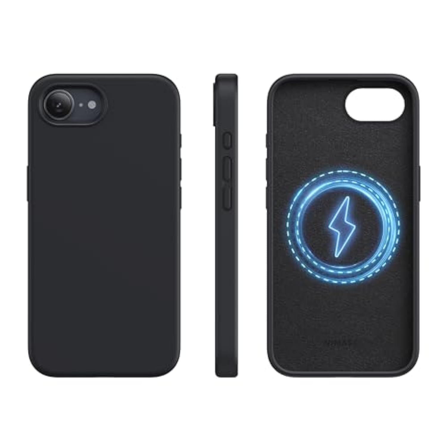 For 16E Phone Case Compatible With Magsafe, Magnetic Silicone Iphone 16E Case, Shockproof Military-Grade Protection, 6.1 Inch, Black
