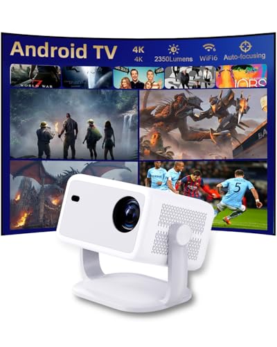Smart Projectors 1000 Ansi Lumens 1080P Full Hd 4K Hdmi Usb Android 11 Wi-Fi 6 Bt- 5.2 Home Cinema With Remote Control And Automatic Trapezoidal Focus For Multiple Devices