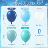 60pcs 12inch Under the Sea Balloons with Light Dusty Blue Teal Balloons