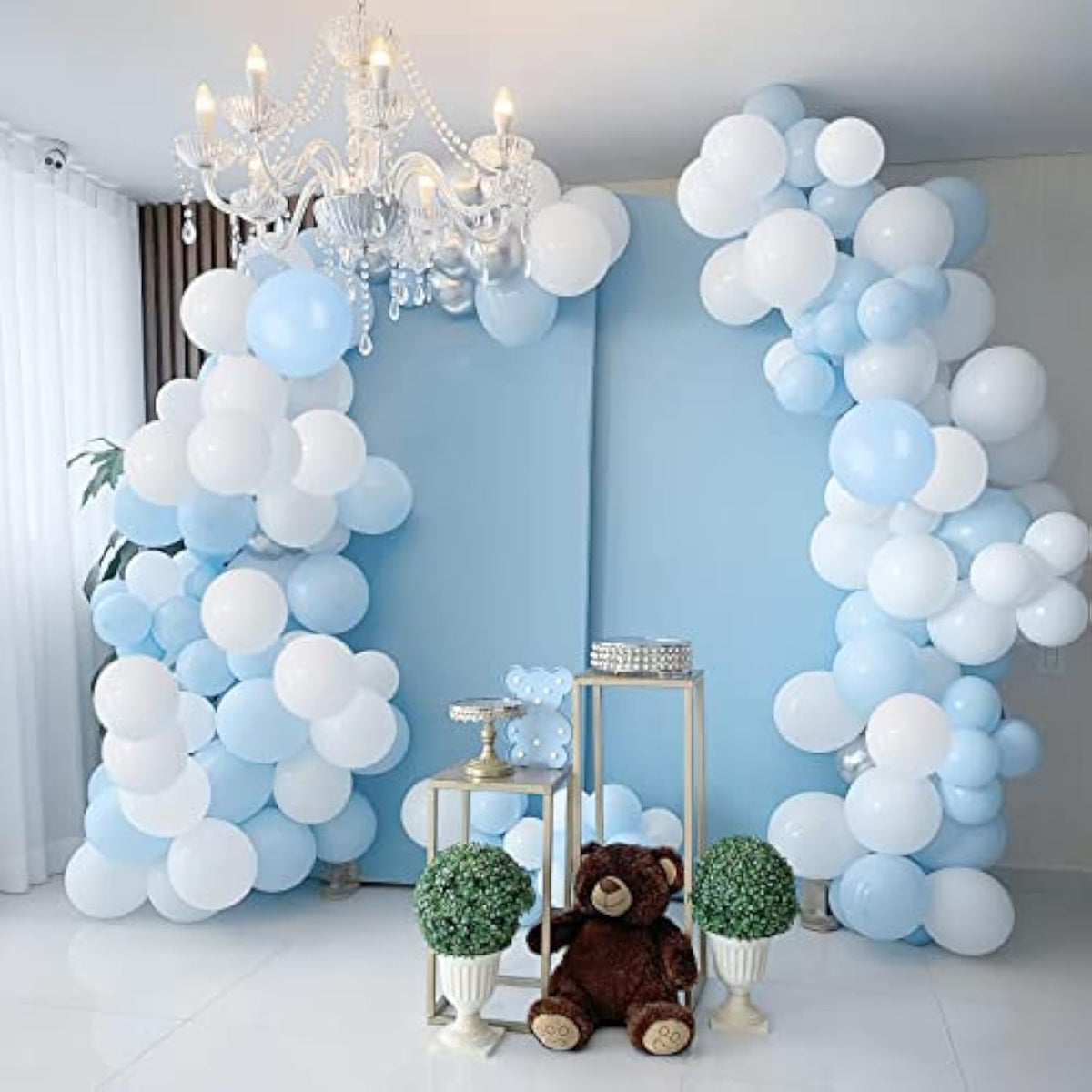 Blue and White Balloon Garland Kit: 84 Pack Party Arch