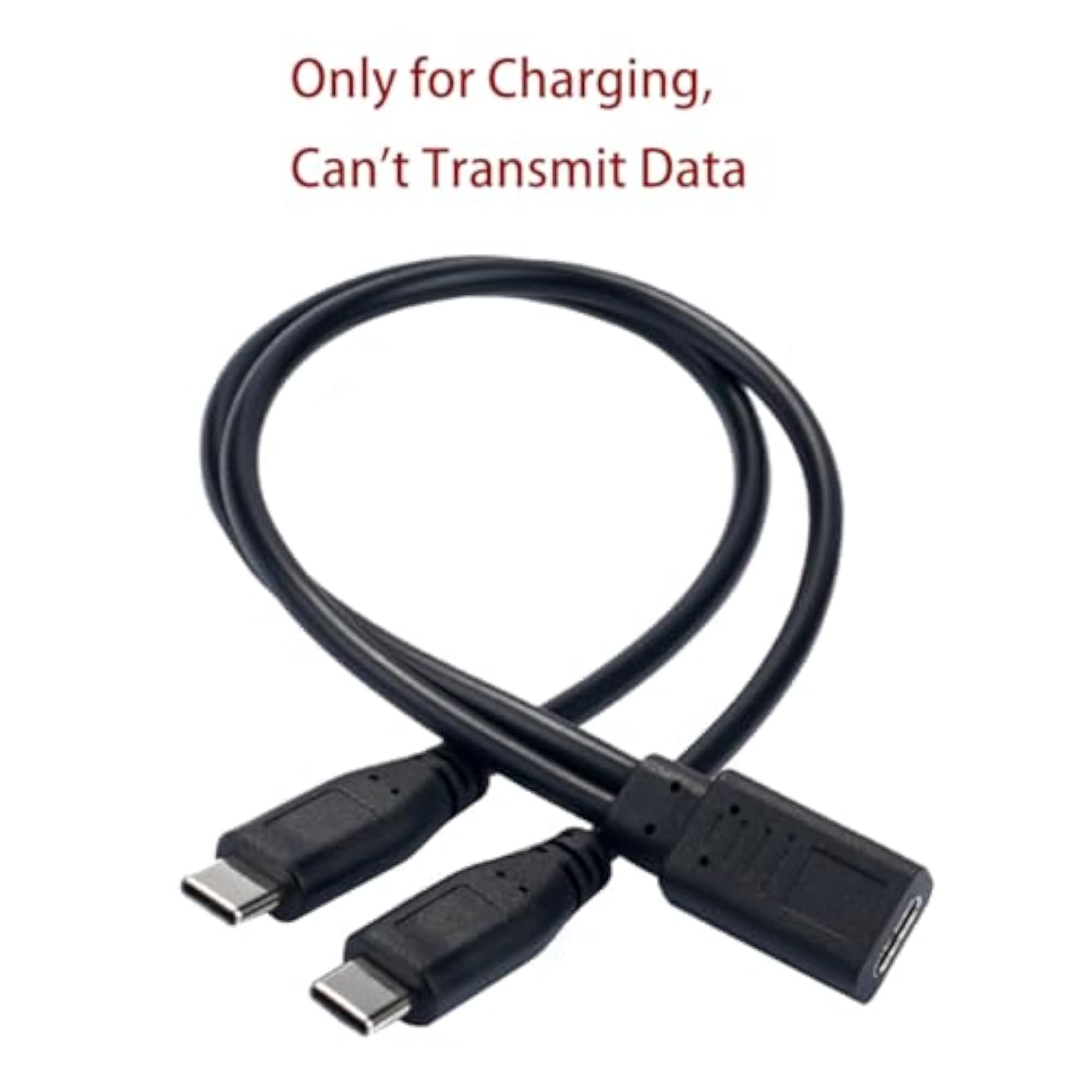 Usb C Splitter Charge Cable,1 Feet Usb Type C 1 Female To 2 Dual Male Y Splitter Extension Charging Cable(Only For Charging,Can'T Transmit Data)