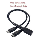 Usb C Splitter Charge Cable,1 Feet Usb Type C 1 Female To 2 Dual Male Y Splitter Extension Charging Cable(Only For Charging,Can'T Transmit Data)