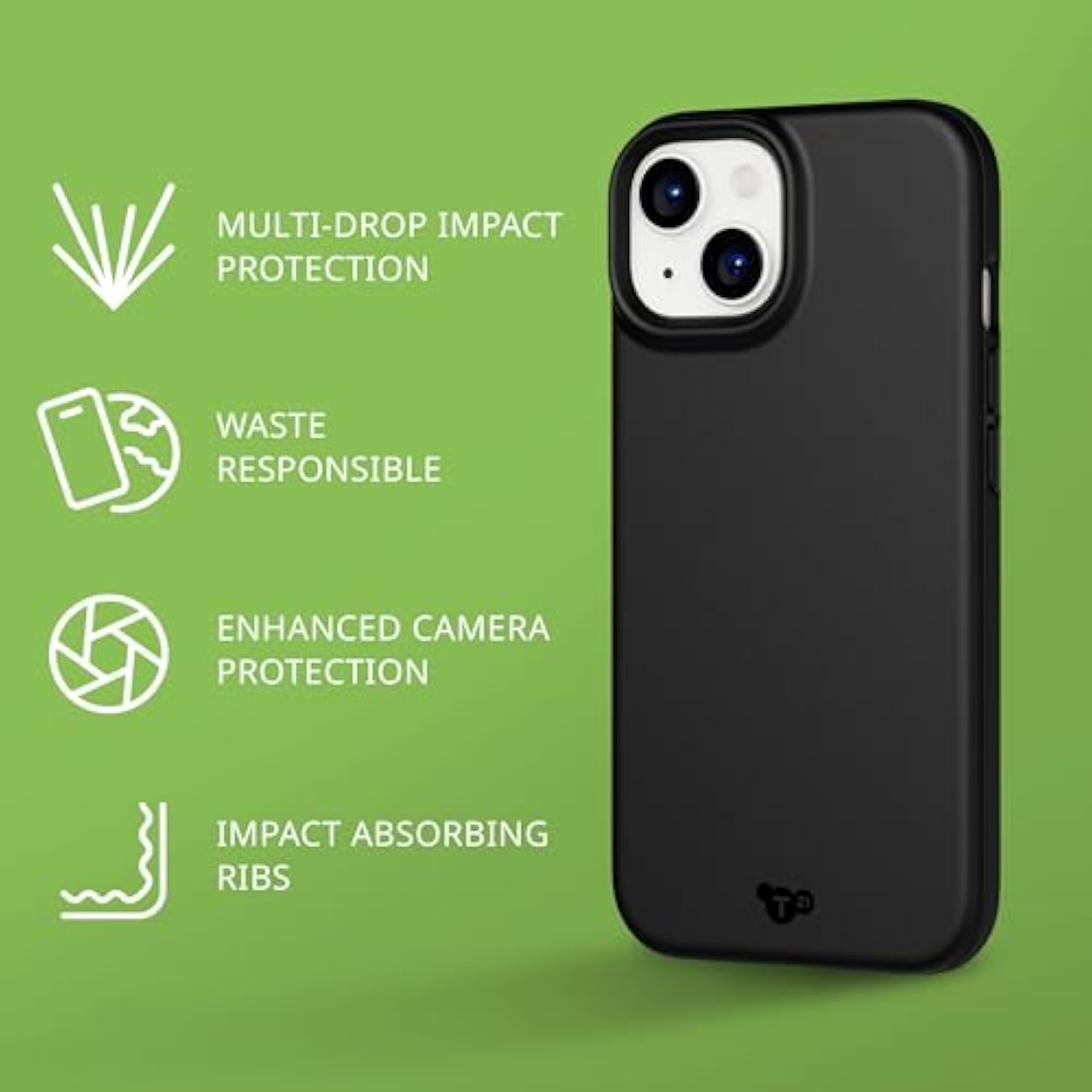 Evolite Phone Case For Iphone 16E / 15 - Thin Impact Protection Case - Black