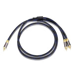 Dual Shielded (Od 8.0Mm) 1 Rca Male To 2 Rca Male Audio Cable Rca Y-Adapter Subwoofer Cable (10 Feet)