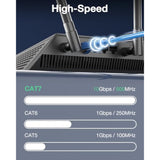 Cat7 Cat6A Rj45 Pass Through Connectors Shielded 30-Pack, 3-Prong 50µ Gold Pla