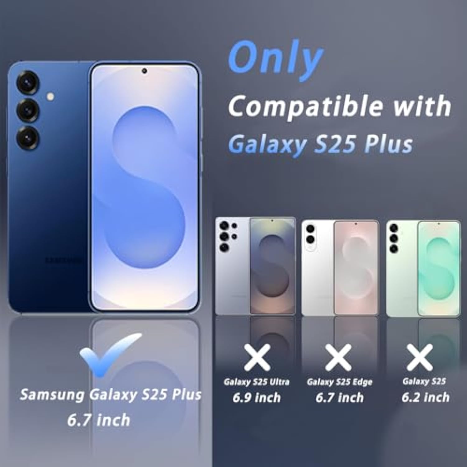 Galaxy S25 Plus 5G Case, Glow in the Dark, Shockproof, Hard Bumper + Soft Silicone
